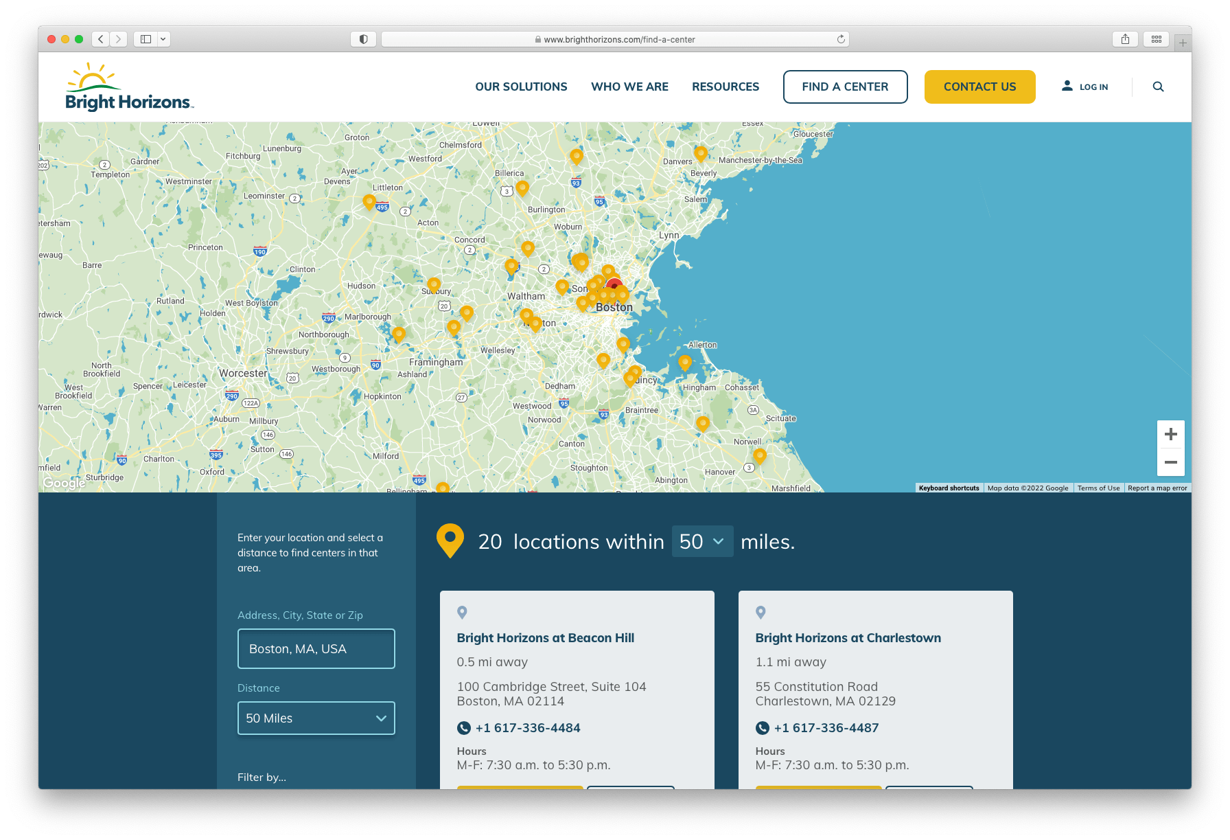 The New Center Locator Tool