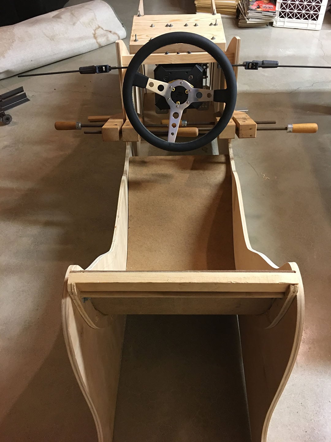 Wooden seat fixture completely assembled