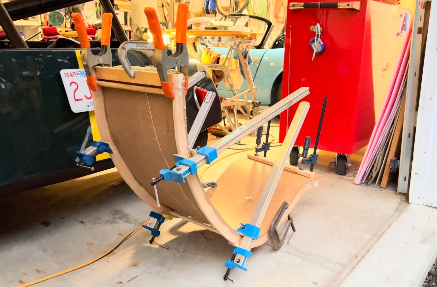 Wood seat side view