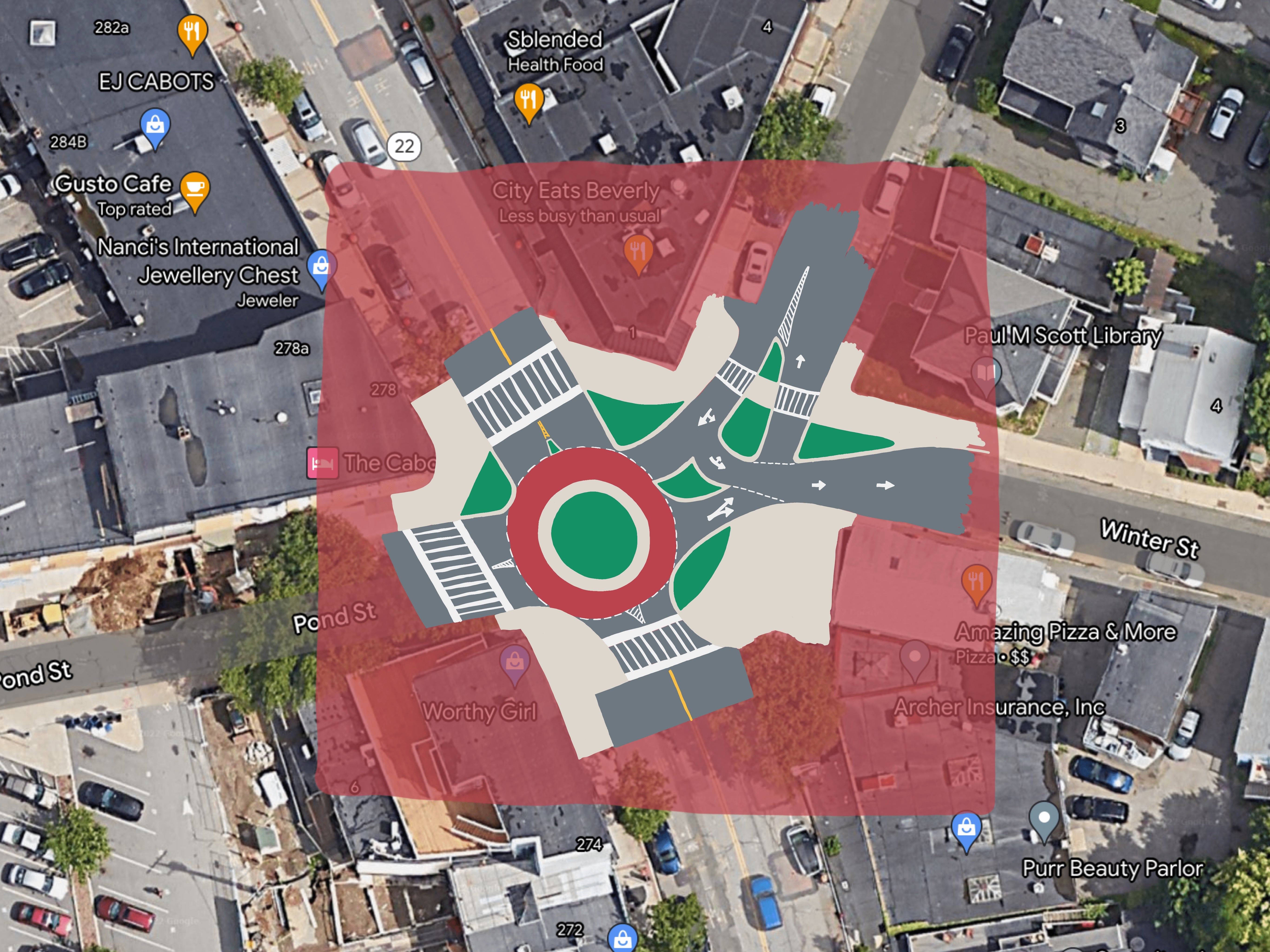 Cabot Corner Intersection Redesigned